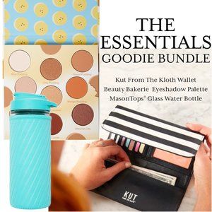 BUNDLE Kut From The Kloth Wallet, Beauty Bakerie Eyeshadow Palette, Waterbottle